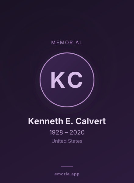 Memorial portrait of Kenneth E. Calvert