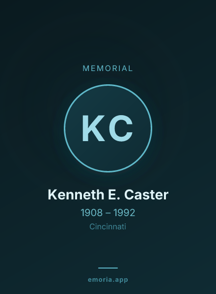 Memorial portrait of Kenneth E. Caster