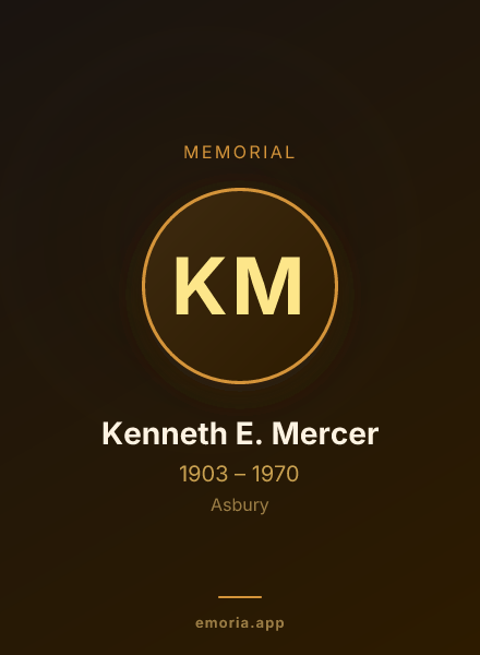Memorial portrait of Kenneth E. Mercer