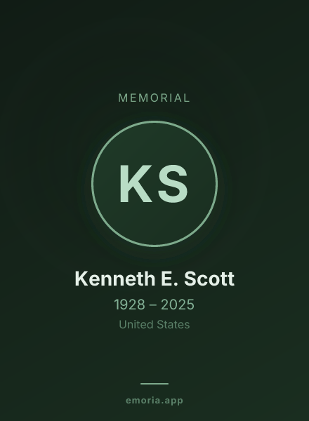 Memorial portrait of Kenneth E. Scott