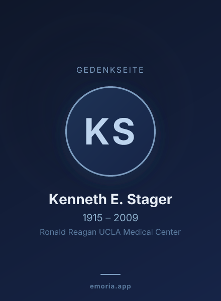 Gedenkportrait von Kenneth E. Stager