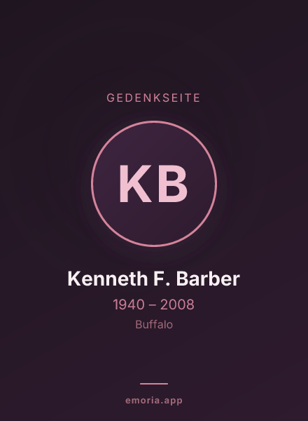Gedenkportrait von Kenneth F. Barber