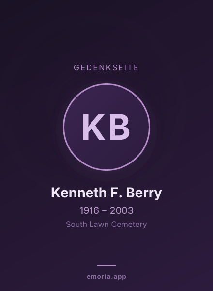 Gedenkportrait von Kenneth F. Berry