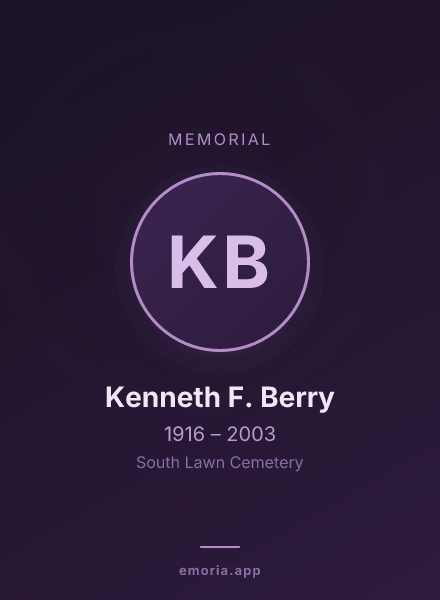Memorial portrait of Kenneth F. Berry