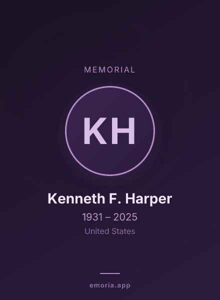 Memorial portrait of Kenneth F. Harper