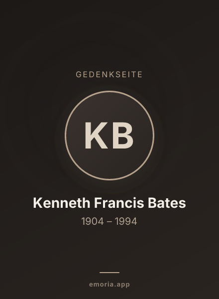 Gedenkportrait von Kenneth Francis Bates
