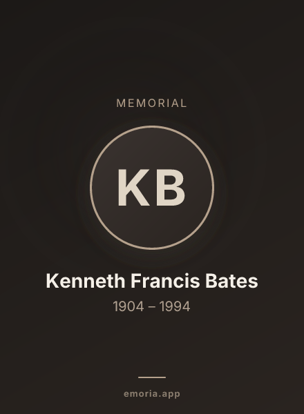 Memorial portrait of Kenneth Francis Bates