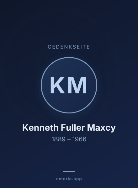 Gedenkportrait von Kenneth Fuller Maxcy