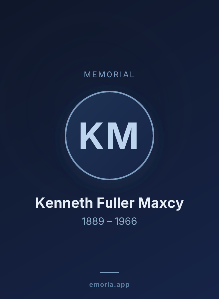 Memorial portrait of Kenneth Fuller Maxcy