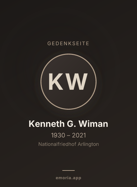 Gedenkportrait von Kenneth G. Wiman