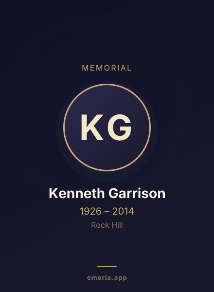 Memorial portrait of Kenneth Garrison