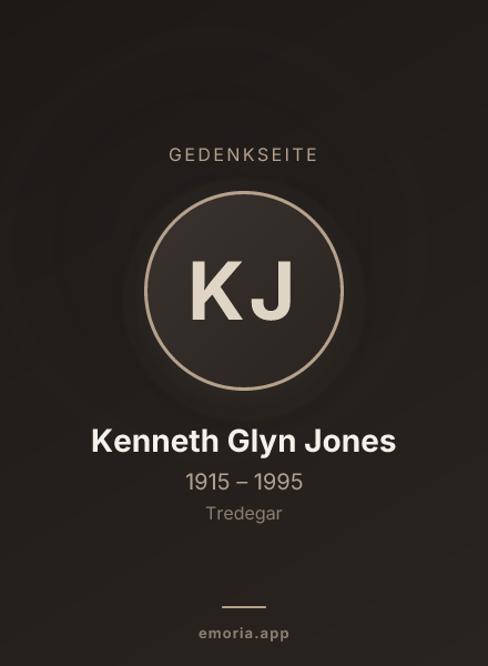 Gedenkportrait von Kenneth Glyn Jones