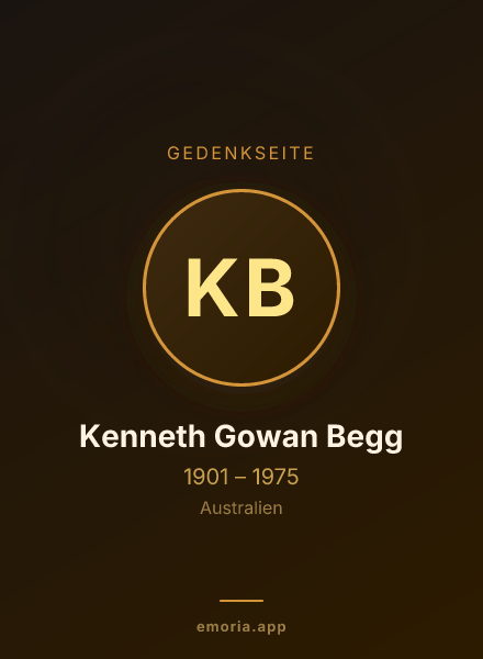Gedenkportrait von Kenneth Gowan Begg