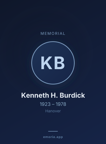 Memorial portrait of Kenneth H. Burdick