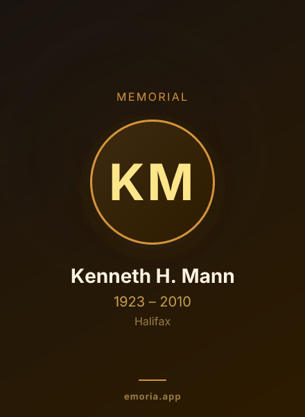 Memorial portrait of Kenneth H. Mann