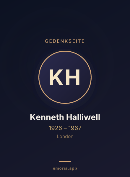 Gedenkportrait von Kenneth Halliwell
