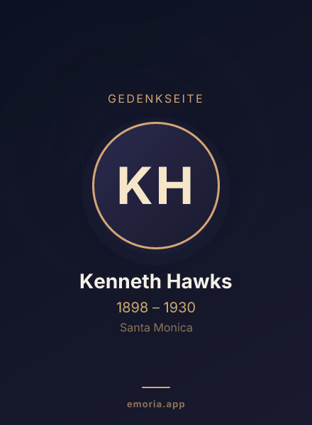 Gedenkportrait von Kenneth Hawks