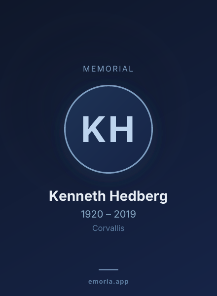 Memorial portrait of Kenneth Hedberg