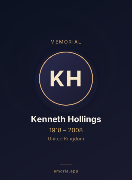 Memorial portrait of Kenneth Hollings