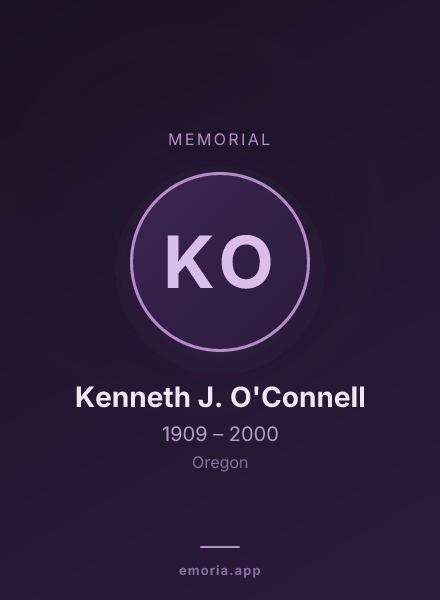 Memorial portrait of Kenneth J. O'Connell