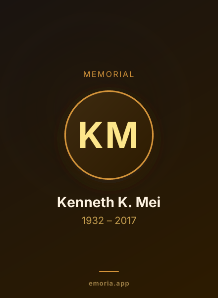 Memorial portrait of Kenneth K. Mei
