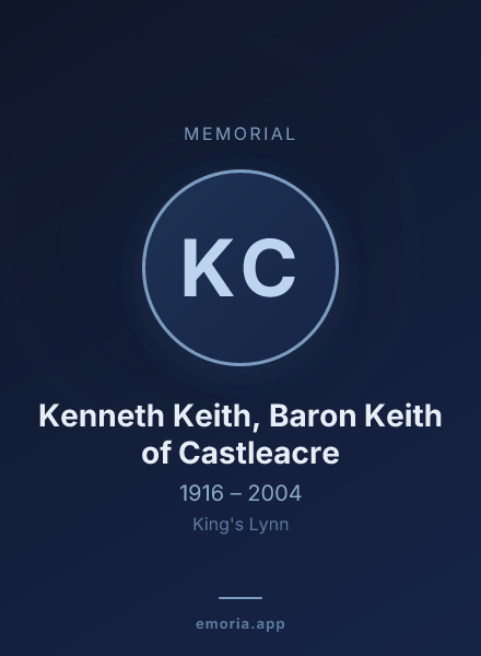 Memorial portrait of Kenneth Keith, Baron Keith of Castleacre