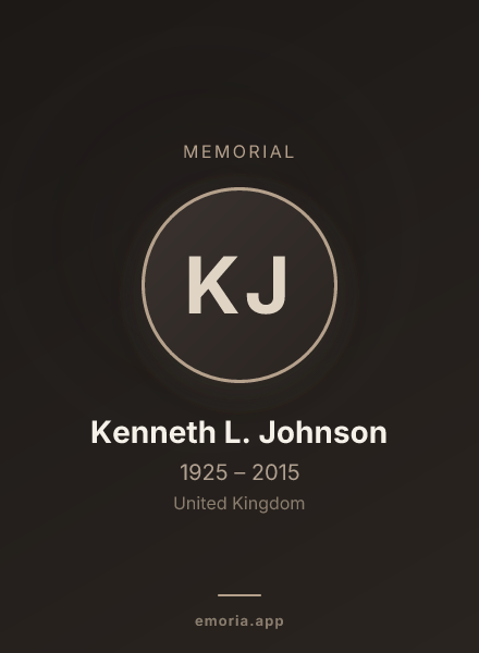 Memorial portrait of Kenneth L. Johnson