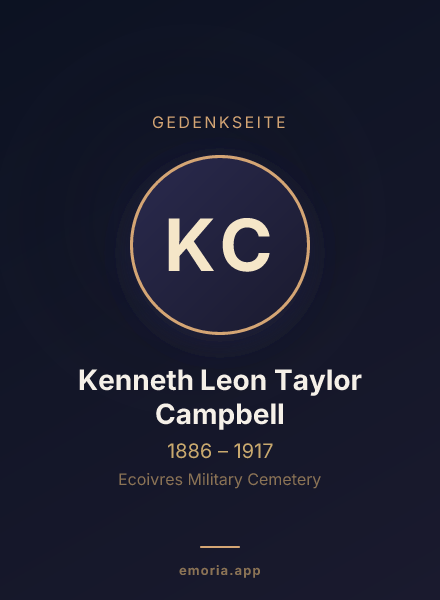 Gedenkportrait von Kenneth Leon Taylor Campbell