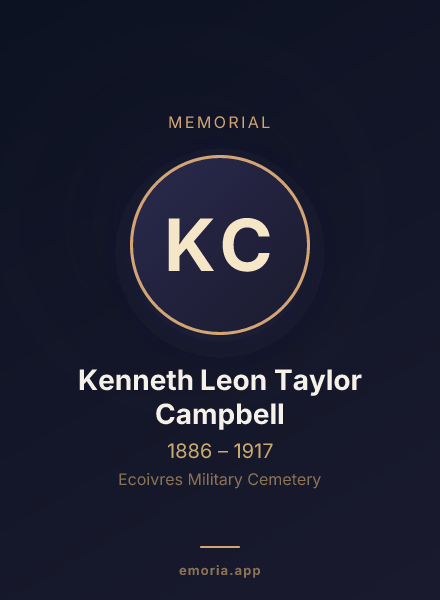 Memorial portrait of Kenneth Leon Taylor Campbell