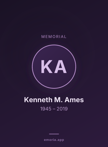 Memorial portrait of Kenneth M. Ames