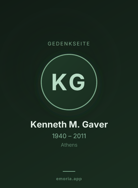 Gedenkportrait von Kenneth M. Gaver