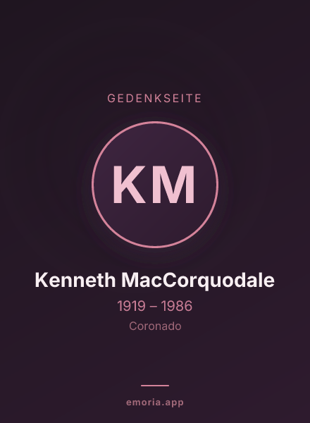 Gedenkportrait von Kenneth MacCorquodale