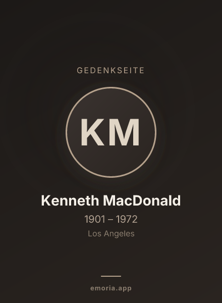 Gedenkportrait von Kenneth MacDonald