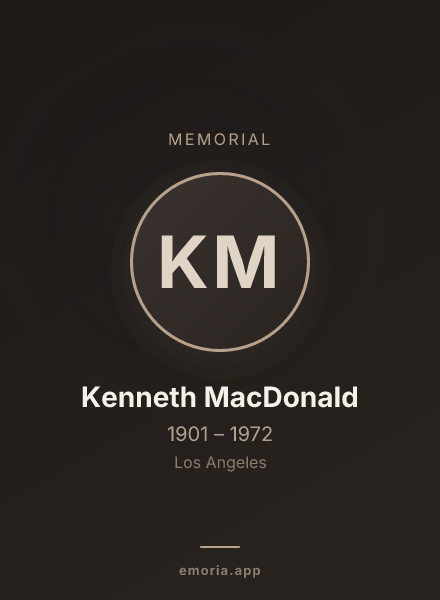 Memorial portrait of Kenneth MacDonald