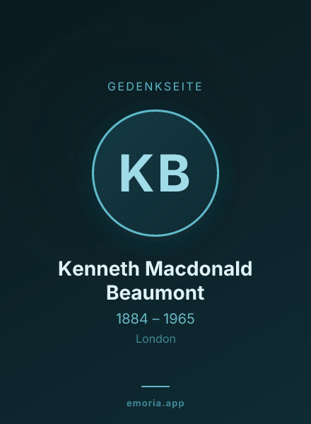 Gedenkportrait von Kenneth Macdonald Beaumont