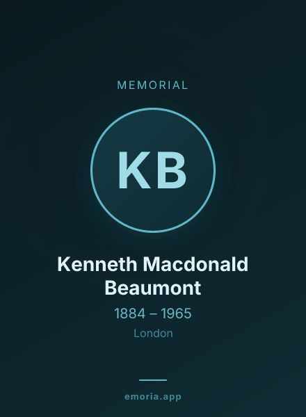 Memorial portrait of Kenneth Macdonald Beaumont