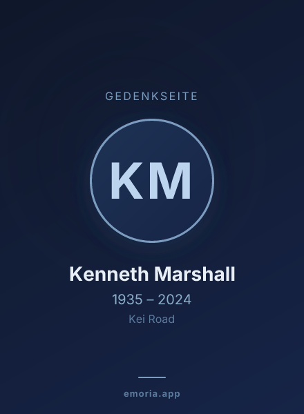 Gedenkportrait von Kenneth Marshall