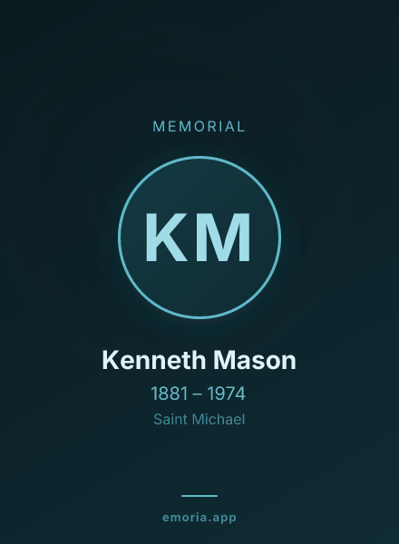 Memorial portrait of Kenneth Mason