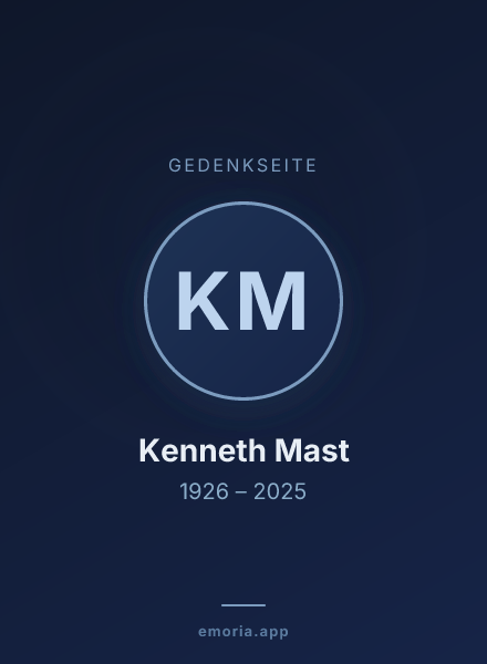 Gedenkportrait von Kenneth Mast