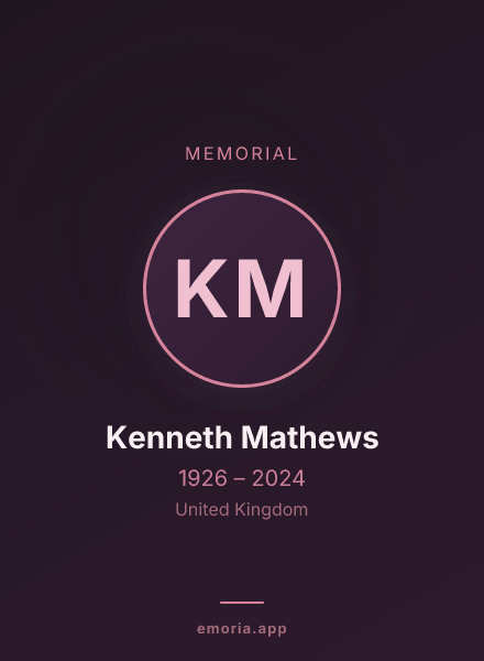 Memorial portrait of Kenneth Mathews
