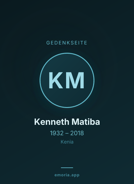 Gedenkportrait von Kenneth Matiba
