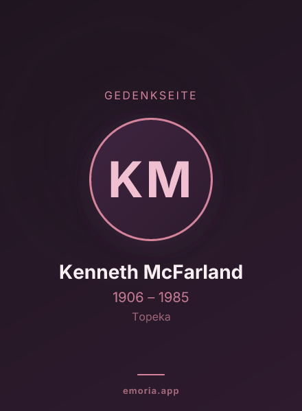 Gedenkportrait von Kenneth McFarland