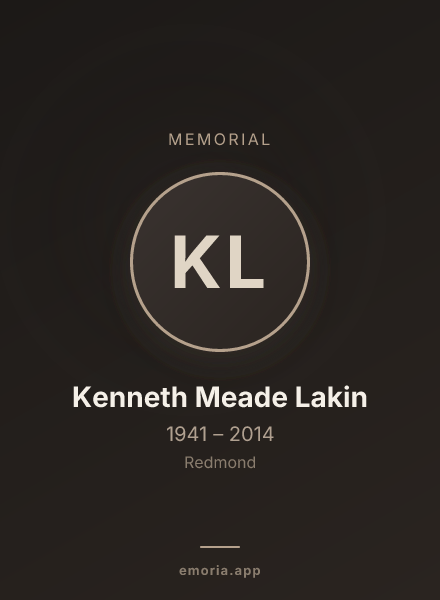 Memorial portrait of Kenneth Meade Lakin