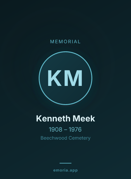 Memorial portrait of Kenneth Meek