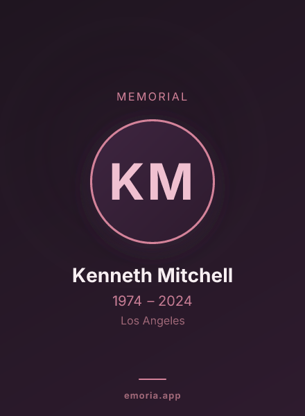 Memorial portrait of Kenneth Mitchell
