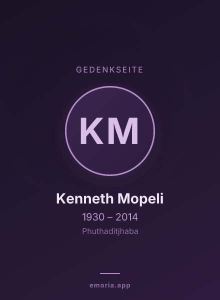 Gedenkportrait von Kenneth Mopeli