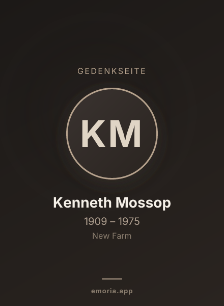 Gedenkportrait von Kenneth Mossop