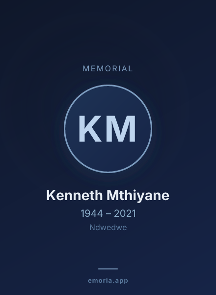 Memorial portrait of Kenneth Mthiyane