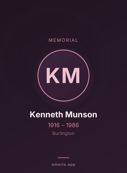 Memorial portrait of Kenneth Munson
