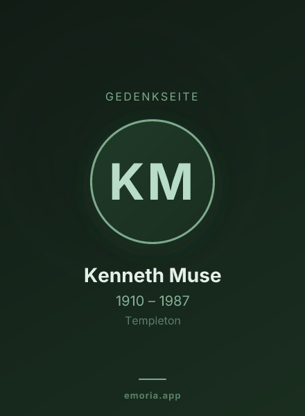 Gedenkportrait von Kenneth Muse